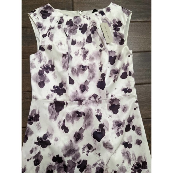 Size 0 new Ann Taylor purple flower floral dress $120 washable - Picture 5 of 11